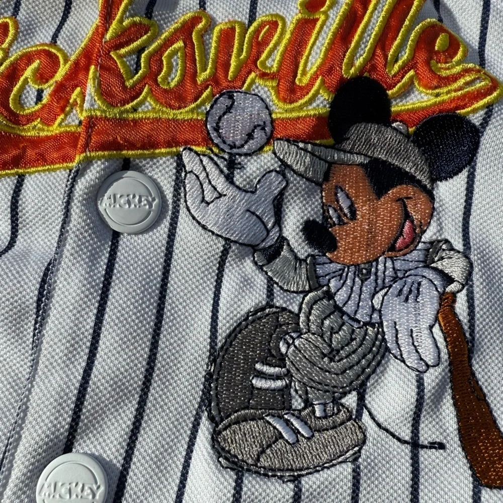 Disney Kids Striped Baseball Shirt - White and Yellow Mickey Mouse